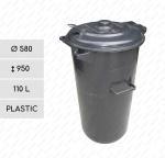 Plast Popolnice čierna 110 L sivá