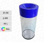 Plast, priehľadný, polykarbonátové Popolnice žltý 40 L Požadovaný RAL podľa farby
