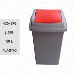 Plast Smetná nádoba 80l 50 L sivá, Červená