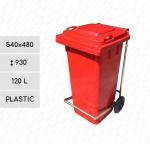 Plast Vonkajší smetné koše pedálový 120 L Červená
